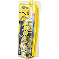 MR White – Minions Kit de viaje - Set de higiene dental compuesto por: cepillo manual con ventosa y tapa para cerdas…